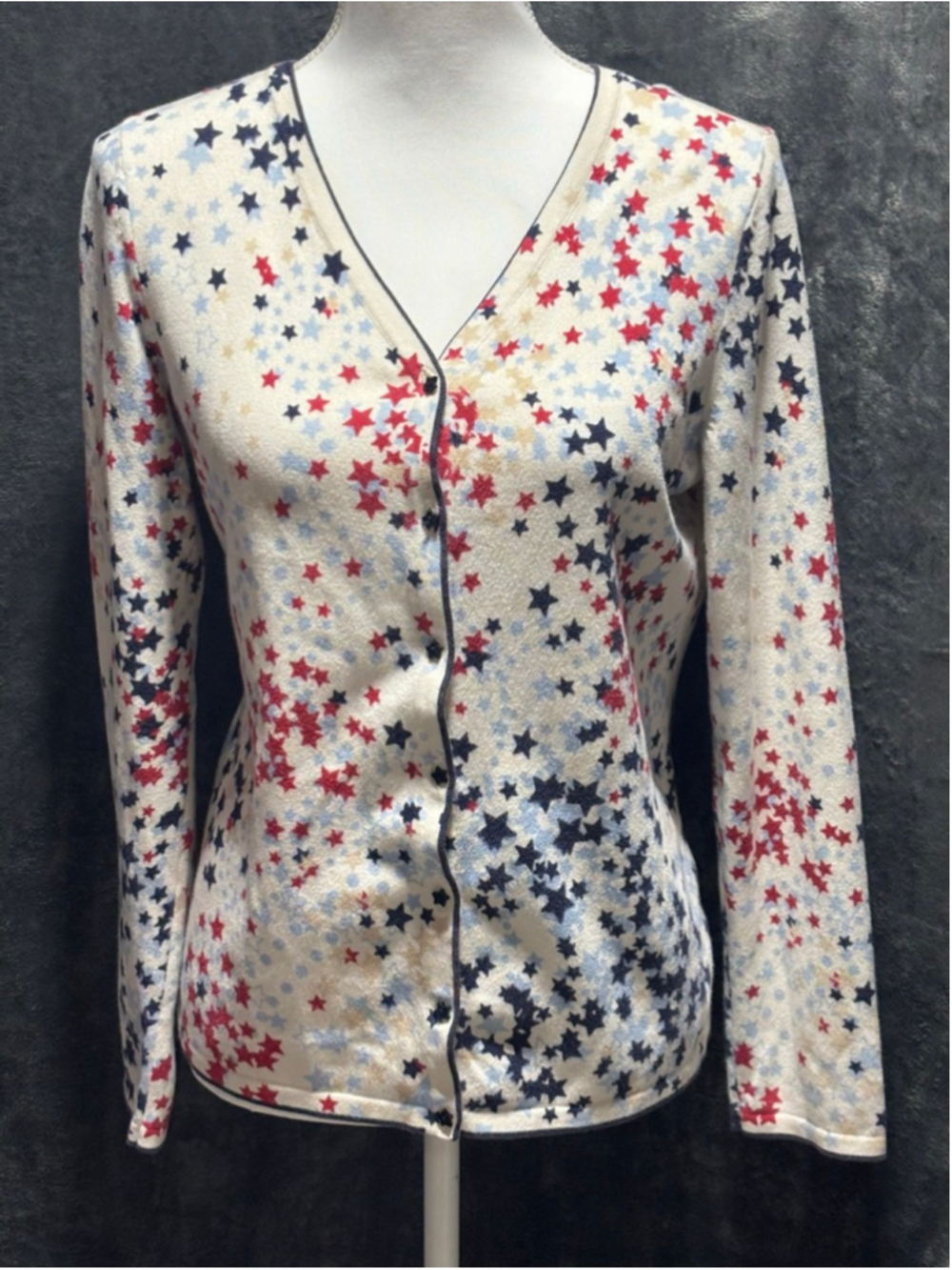 Cottagecore, Grandma Classic Americana Knit Cardigan Christopher & Banks SZ S
